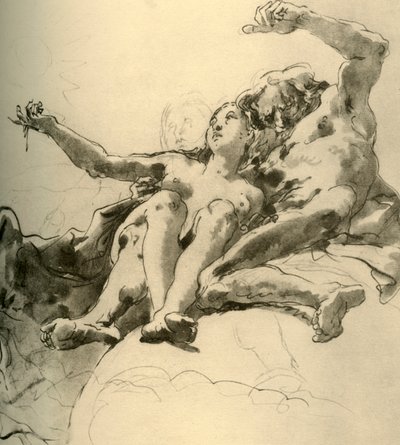 Uomo anziano accanto a una giovane donna che indica il sole da Giovanni Battista Tiepolo