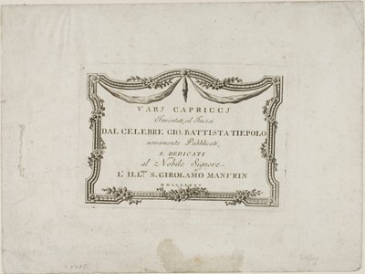 Frontespizio di Capricci da Giovanni Battista Tiepolo