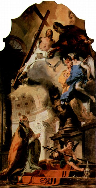 Tedesco: La venerazione della Trinità di San Clemente Papa San Clemente Adorare la Trinità da Giovanni Battista Tiepolo