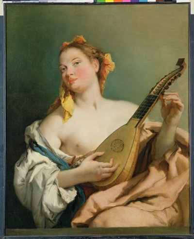 Ragazza con un Mandolino, 1755-60 da Giovanni Battista Tiepolo
