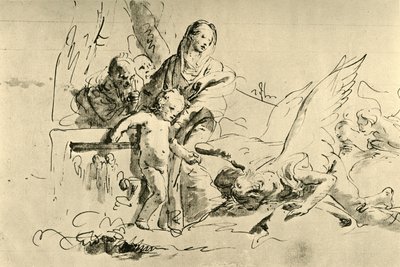 Sacra Famiglia e Angeli, metà del XVIII secolo, 1928 da Giovanni Battista Tiepolo