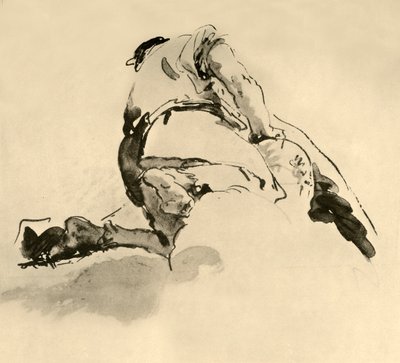Figura inginocchiata vista da dietro da Giovanni Battista Tiepolo