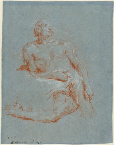 Nudo Maschile Appoggiato sul Gomito (verso) da Giovanni Battista Tiepolo