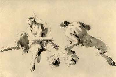 Fauno maschio e femmina con Cornucopia, metà del XVIII secolo, 1928 da Giovanni Battista Tiepolo