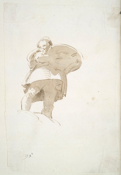 Figura maschile che porta un vassoio, vista dal basso da Giovanni Battista Tiepolo