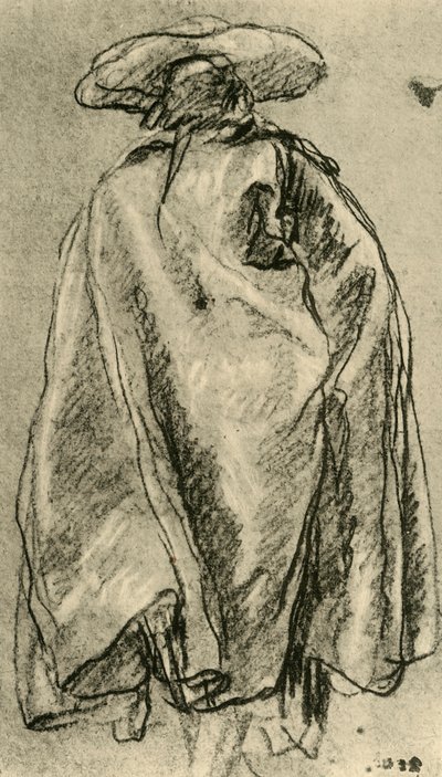 Uomo in un grande mantello visto da dietro, 1752, 1928 da Giovanni Battista Tiepolo