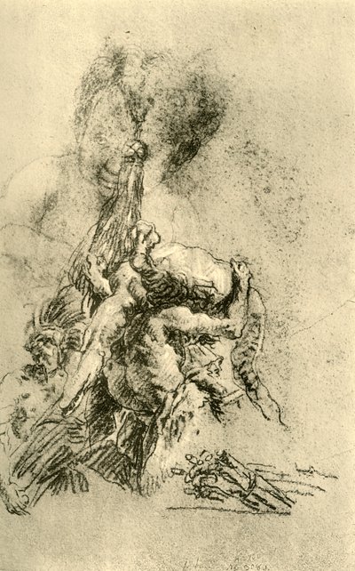 Uomo con un coccodrillo sulla schiena, 1752-1753, 1928 da Giovanni Battista Tiepolo