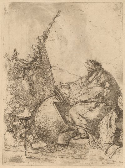 Filosofo Seduto, con Globo, Libro e Compasso da Giovanni Battista Tiepolo