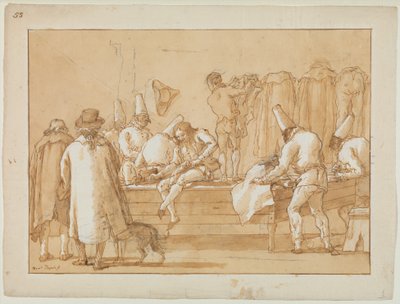 Punchinello come assistente sarto, c.1800 da Giovanni Battista Tiepolo