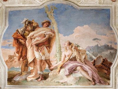 Rinaldo abbandona Armida, dalla Stanza della Gerusalemme Liberata nella Palazzina, 1757 da Giovanni Battista Tiepolo