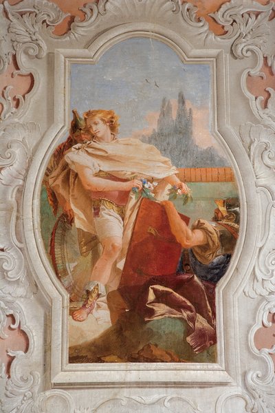 Rinaldo vergognoso del suo passato, dalla Stanza della Gerusalemme Liberata nella Palazzina, 1757 da Giovanni Battista Tiepolo