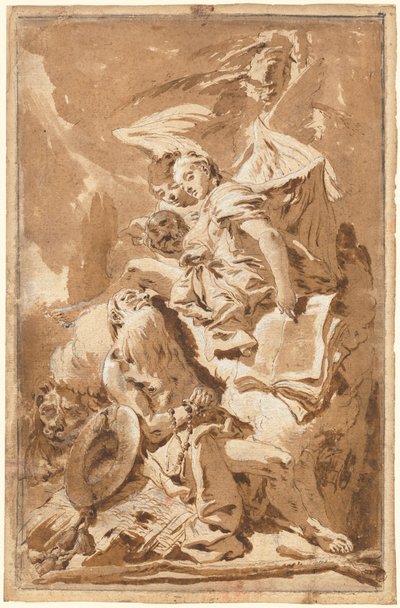 San Girolamo nel deserto ascolta gli angeli da Giovanni Battista Tiepolo