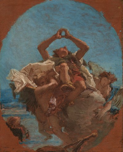 Der heilige Rochus von Engeln in den Himmel getragen da Giovanni Battista Tiepolo