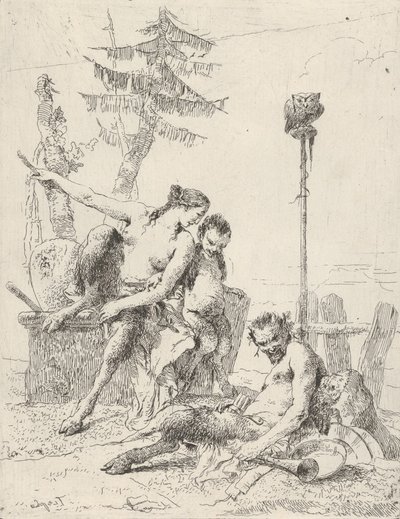Famiglia di satiri Pan e la sua famiglia, dagli Scherzi da Giovanni Battista Tiepolo