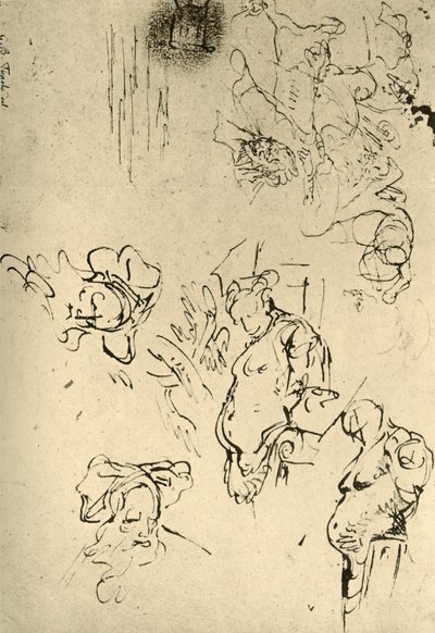 Erme di satiro e teste orientali, metà XVIII secolo, 1928 da Giovanni Battista Tiepolo