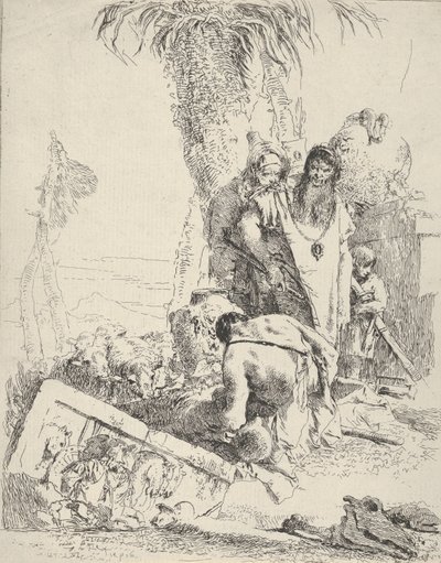 Pastore con due maghi, dagli Scherzi, ca. 1743-57 da Giovanni Battista Tiepolo