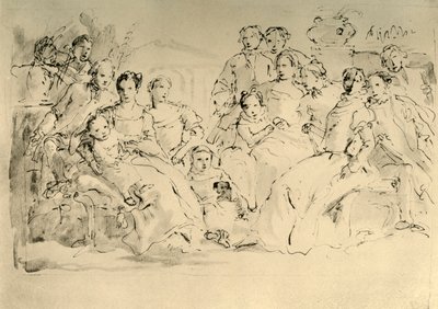 Schizzo per un ritratto di gruppo da Giovanni Battista Tiepolo
