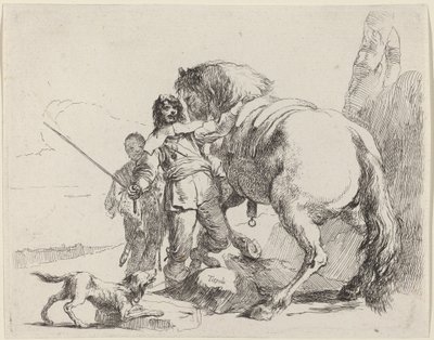 Soldato con cavallo e attendente da Giovanni Battista Tiepolo