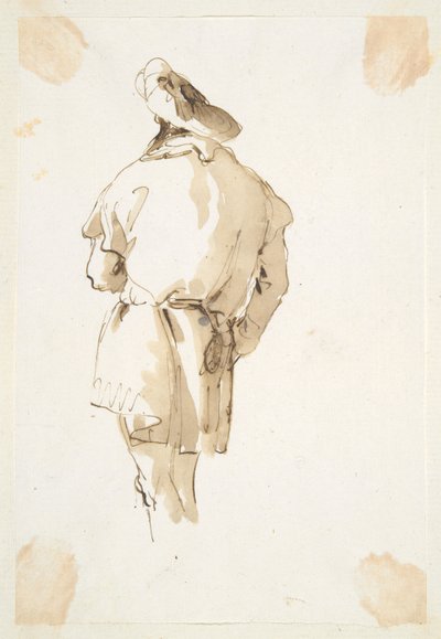 Figura maschile in piedi vista da dietro da Giovanni Battista Tiepolo