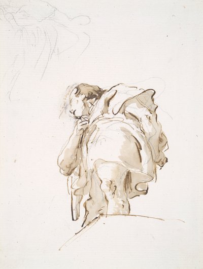 Figura maschile in piedi vista obliquamente dal basso da Giovanni Battista Tiepolo