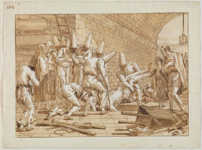 La sepoltura di Punchinello, c.1800 da Giovanni Battista Tiepolo