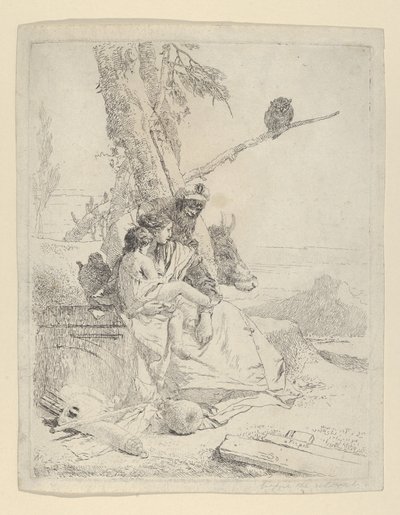 La famiglia del contadino orientale, dagli Scherzi da Giovanni Battista Tiepolo