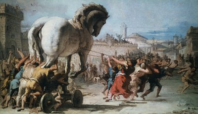 La processione del cavallo di Troia a Troia, c1760 da Giovanni Battista Tiepolo