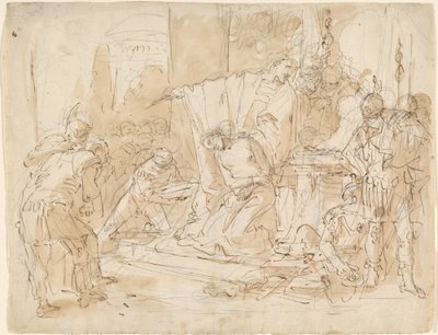 Il sacrificio di Ifigenia (recto) / Studio di un nudo maschile (verso) da Giovanni Battista Tiepolo