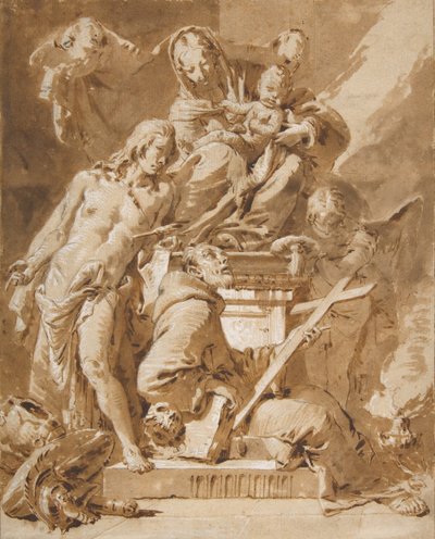 La Vergine e il Bambino in trono con San Sebastiano e un santo francescano, 1696-1770 da Giovanni Battista Tiepolo