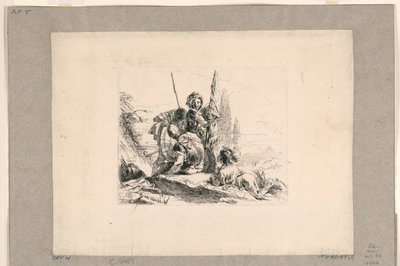 Tre soldati e un ragazzo, dai Vari Capricci da Giovanni Battista Tiepolo