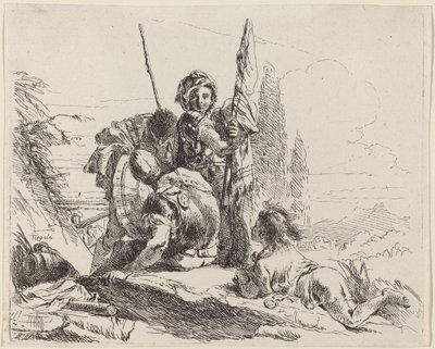 Tre soldati e un giovane da Giovanni Battista Tiepolo