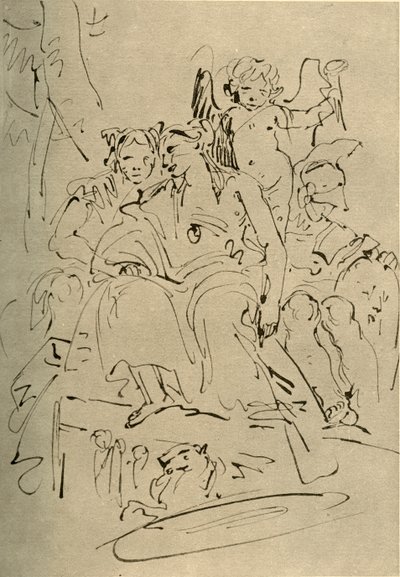 Due donne, Eros e un soldato, metà XVIII secolo da Giovanni Battista Tiepolo