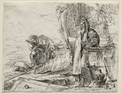 Varie capricci: Il filosofo che tiene un libro da Giovanni Battista Tiepolo