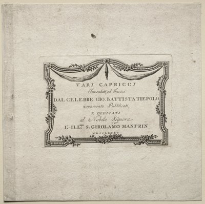 Varie capricci: Pagina del titolo da Giovanni Battista Tiepolo