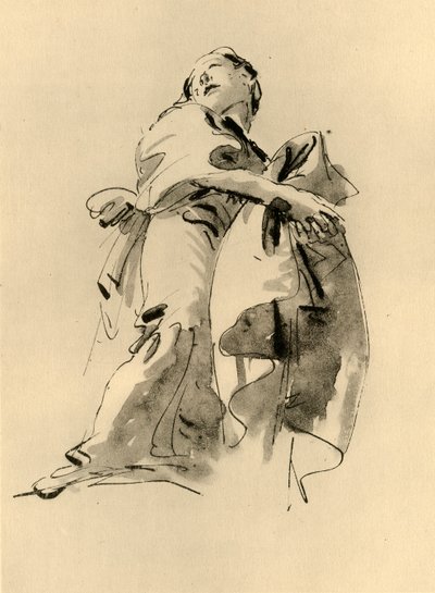 Donna piegata a destra ma guardando in alto da Giovanni Battista Tiepolo