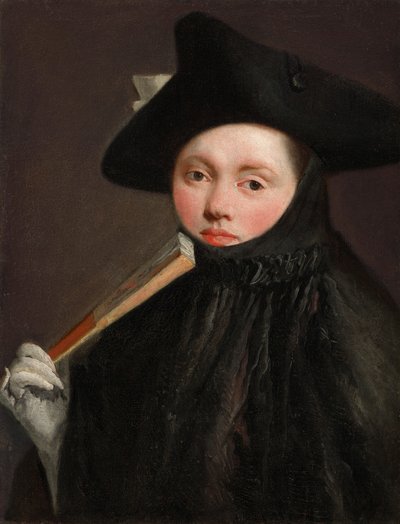 Giovane donna con un cappello a tricorno da Giovanni Battista Tiepolo