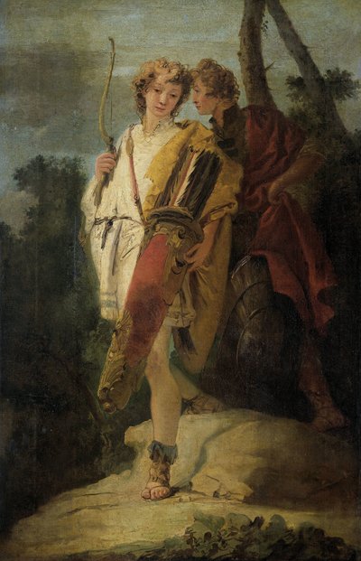 Giovane con arco e grande faretra e il suo compagno con uno scudo, precedentemente intitolato Telemaco e Mentore da Giovanni Battista Tiepolo
