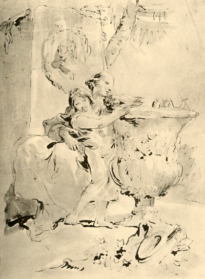 Giovane donna e ragazzo, metà 18° secolo, 1928 da Giovanni Battista Tiepolo