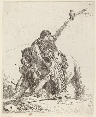 Giovane, saggio e attendente con cavallo da Giovanni Battista Tiepolo