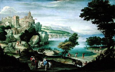 Spiaggia con un castello da Giovanni Battista Viola