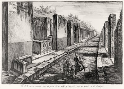 Veduta della Strada della Porta della città di Pompei, da Antiquités de Pompeia di G.B. Piranesi, incisa da Francesco Piranesi (1758-1810) 1804 da Giovanni Battista Piranesi