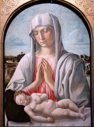 Madonna che adora il bambino addormentato da Giovanni Bellini