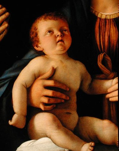 Vergine e Bambino con Santa Caterina e Maria Maddalena, c.1500 (dettaglio) da Giovanni Bellini
