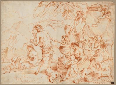 Baccanale davanti a un erma, primi anni 1660 da Giovanni Benedetto (1609 64) Castiglione