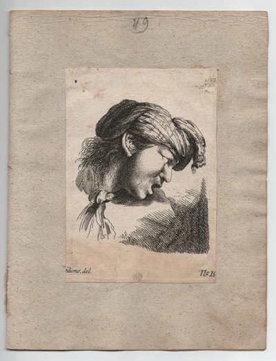 Testa turca con sciarpa da Giovanni Benedetto (1609 64) (after) Castiglione