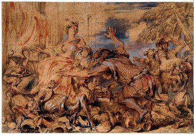 Odissea di Omero: la strega Circe e i compagni di Ulisse trasformati in maiali da Giovanni Benedetto Castiglione