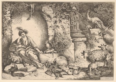 Circe che trasforma i compagni di Ulisse in bestie da Giovanni Benedetto Castiglione