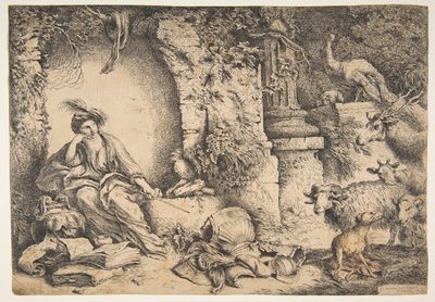 Circe con i compagni di Ulisse trasformati in animali da Giovanni Benedetto Castiglione