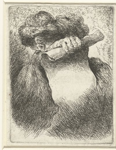 Testa di un uomo con un cartiglio (serie di studi di teste con copricapi orientali) da Giovanni Benedetto Castiglione