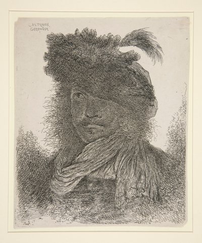 Uomo che Guarda Avanti con il Viso in Ombra da Giovanni Benedetto Castiglione